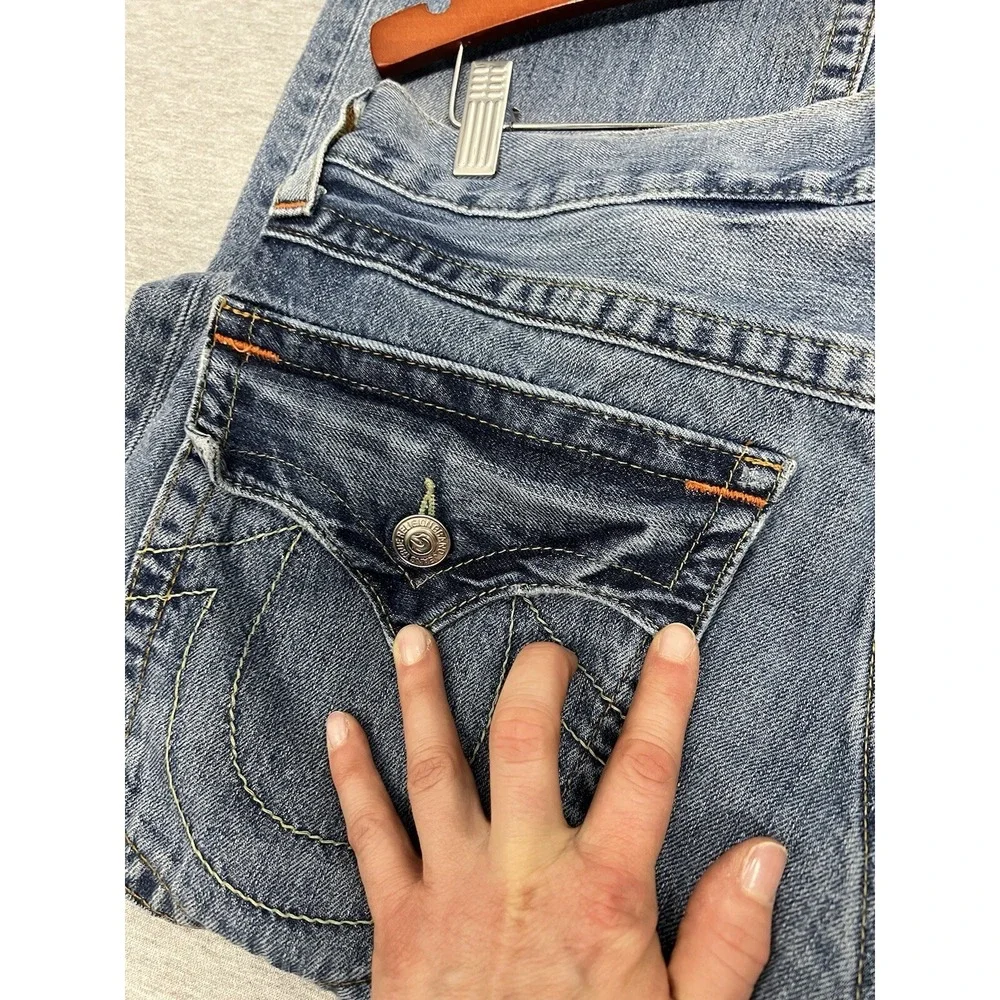 Vintage True Religion Y2K 90s Jeans Bootcut Women's US 33 Denim Distressed